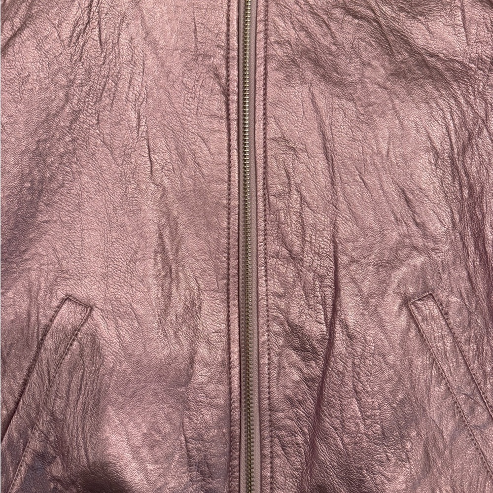 Nasty Gal Metallic Pink Bomber Jacket - Picture 3 of 4
